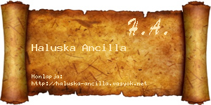 Haluska Ancilla névjegykártya